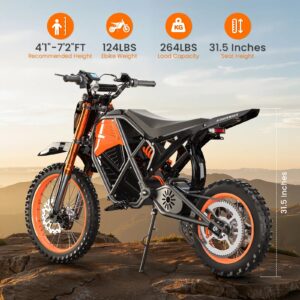 X01 Electric Dirt Bike – 3000W Peak Motor, 48V 20Ah Battery, Hydraulic Brakes, Full Suspension