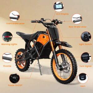 X01 Electric Dirt Bike – 3000W Peak Motor, 48V 20Ah Battery, Hydraulic Brakes, Full Suspension