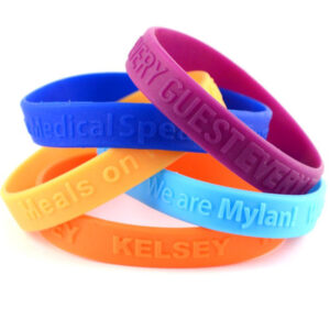 Custom Embossed Silicone Wristbands – Raised Logo & Message Wristbands