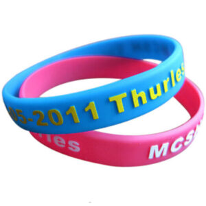 Custom Embossed & Color Filled Silicone Wristbands