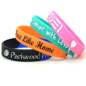 Custom Embossed & Color Filled Silicone Wristbands