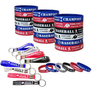Custom Silicone Wristband Keychain with Metal Split Ring