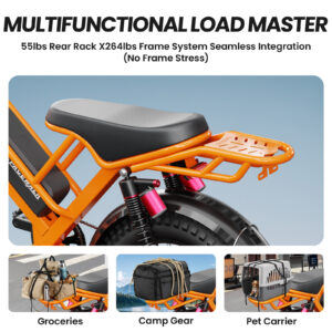 Eilleo M7 Fat Tire Electric Bike – 750W Motor, 720Wh UL-Certified Battery, 20" x 4" Fat Tires, Up to 70 Mile Range