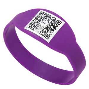 Custom QR Code Silicone Wristbands – Printed Smart Wristbands – 1/2", 3/4" & 1" Wide – MOQ 50