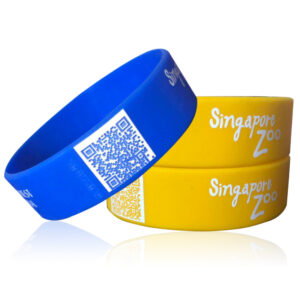 Custom QR Code Silicone Wristbands – Printed Smart Wristbands – 1/2", 3/4" & 1" Wide – MOQ 50