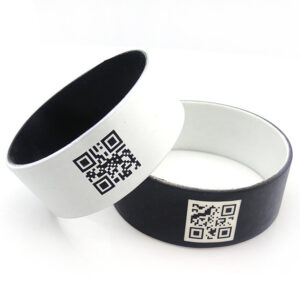 Custom QR Code Silicone Wristbands – Printed Smart Wristbands – 1/2", 3/4" & 1" Wide – MOQ 50
