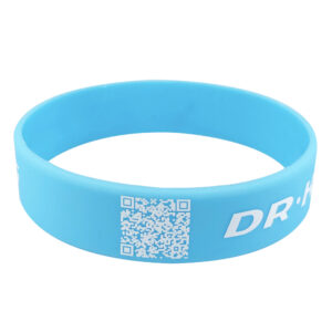 Custom QR Code Silicone Wristbands – Printed Smart Wristbands – 1/2", 3/4" & 1" Wide – MOQ 50