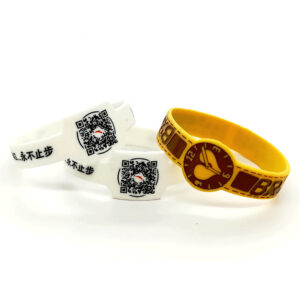 Custom QR Code Silicone Wristbands – Printed Smart Wristbands – 1/2", 3/4" & 1" Wide – MOQ 50