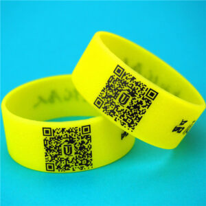 Custom QR Code Silicone Wristbands – Printed Smart Wristbands – 1/2", 3/4" & 1" Wide – MOQ 50