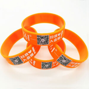 Custom QR Code Silicone Wristbands – Printed Smart Wristbands – 1/2", 3/4" & 1" Wide – MOQ 50