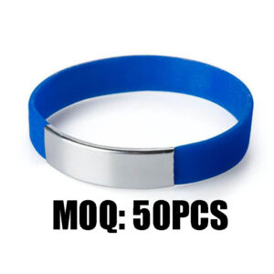Custom Silicone Wristband with Stainless Steel Metal Plate