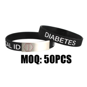 Custom Silicone Wristband with Stainless Steel Metal Plate