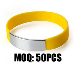 Custom Silicone Wristband with Stainless Steel Metal Plate