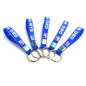 Custom Silicone Wristband Keychain with Metal Split Ring