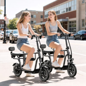 US11 PRO Passenger Electric Scooter – 500W Motor, 48V Battery, Foldable Handlebar, Front & Rear Passenger Seating