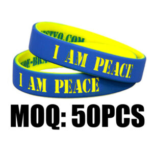 Custom Two-Tone Silicone Wristbands – Debossed & Color Filled