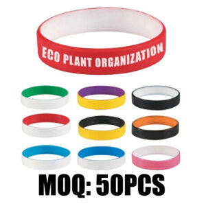 Custom Two-Tone Silicone Wristbands – Debossed & Color Filled