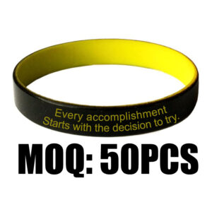 Custom Two-Tone Silicone Wristbands – Debossed & Color Filled