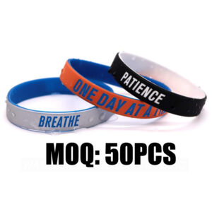 Custom Two-Tone Silicone Wristbands – Debossed & Color Filled