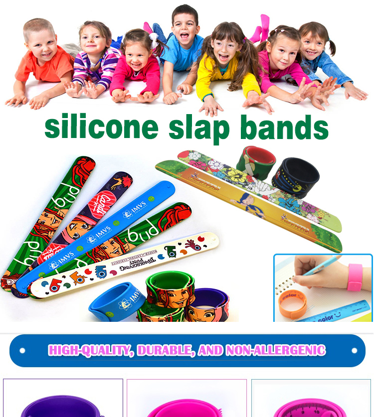 Custom Silicone Slap Bracelets | Printed Snap Wristbands | Kids & Adults