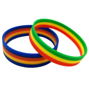 Custom Segmented Colored Silicone Wristbands | Multi-Color Silicone Bracelets