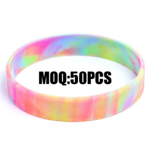 Custom Swirl Silicone Wristbands | Marble Gradient Rubber Bracelets