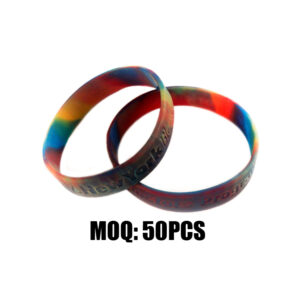 Custom Swirl Silicone Wristbands | Marble Gradient Rubber Bracelets