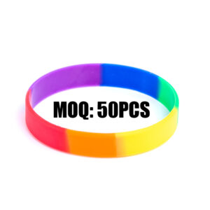 Custom Segmented Colored Silicone Wristbands | Multi-Color Silicone Bracelets